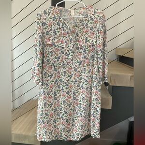 H&M Floral 3/4 Sleeve Shirt Dress - Sz 2
